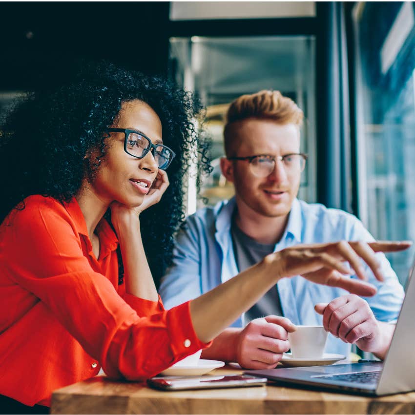 woman saving man from unnecessary stress