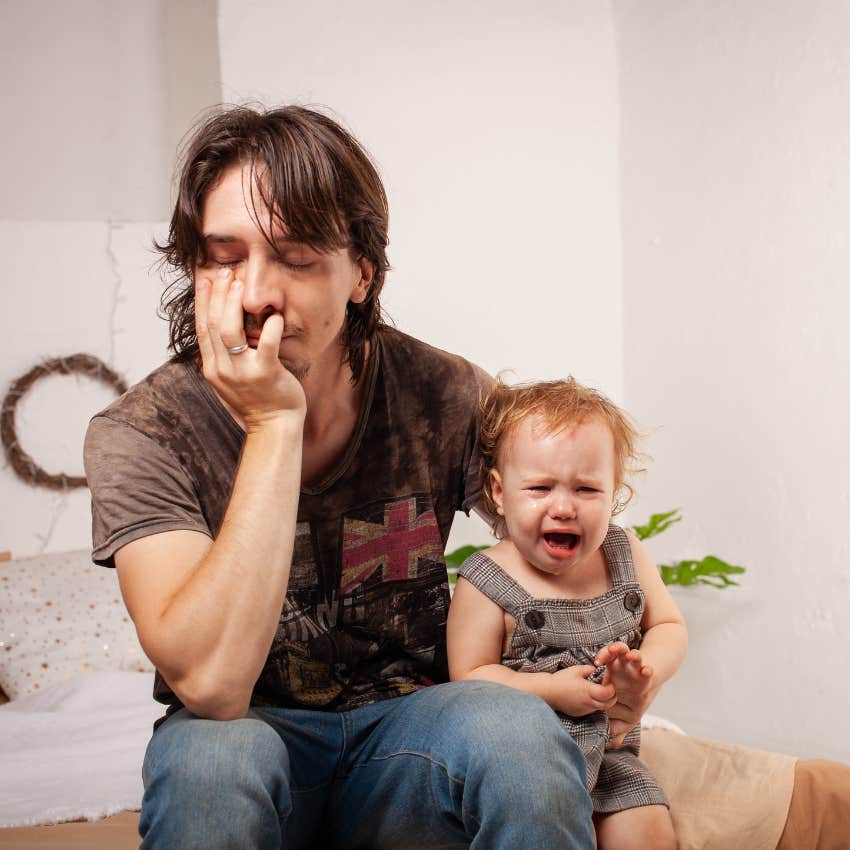 neurodivergent dad struggling with crying toddler painful experience