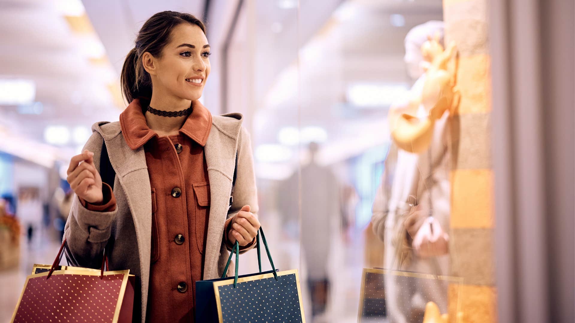 Happy person shopping might be obsessed