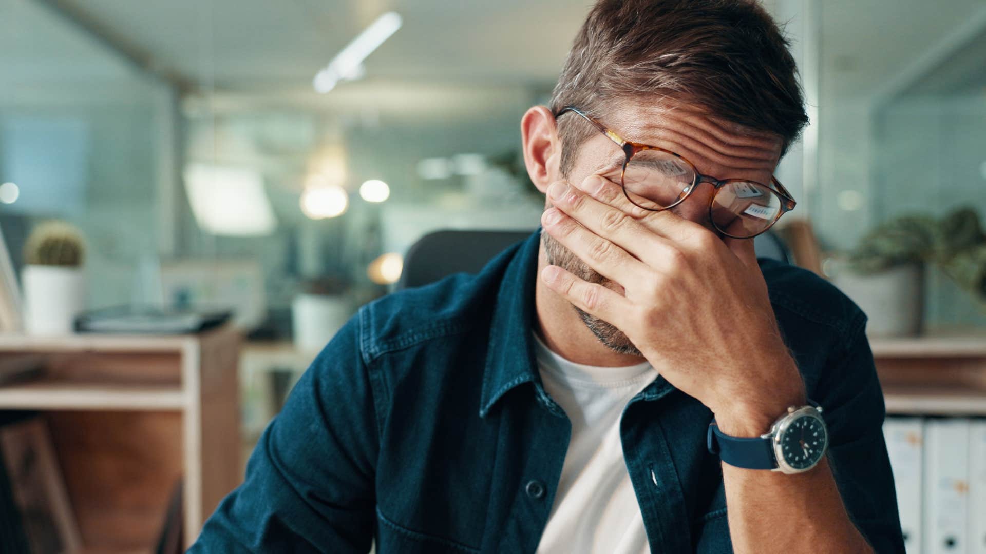 stressed man who refuses to ask for help