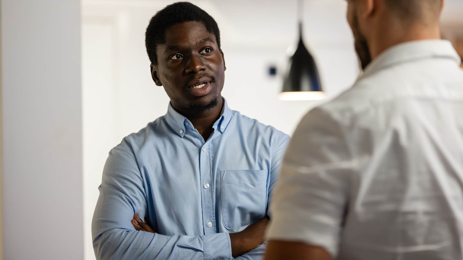 man who tests loyalty in his relationships talking to a friend