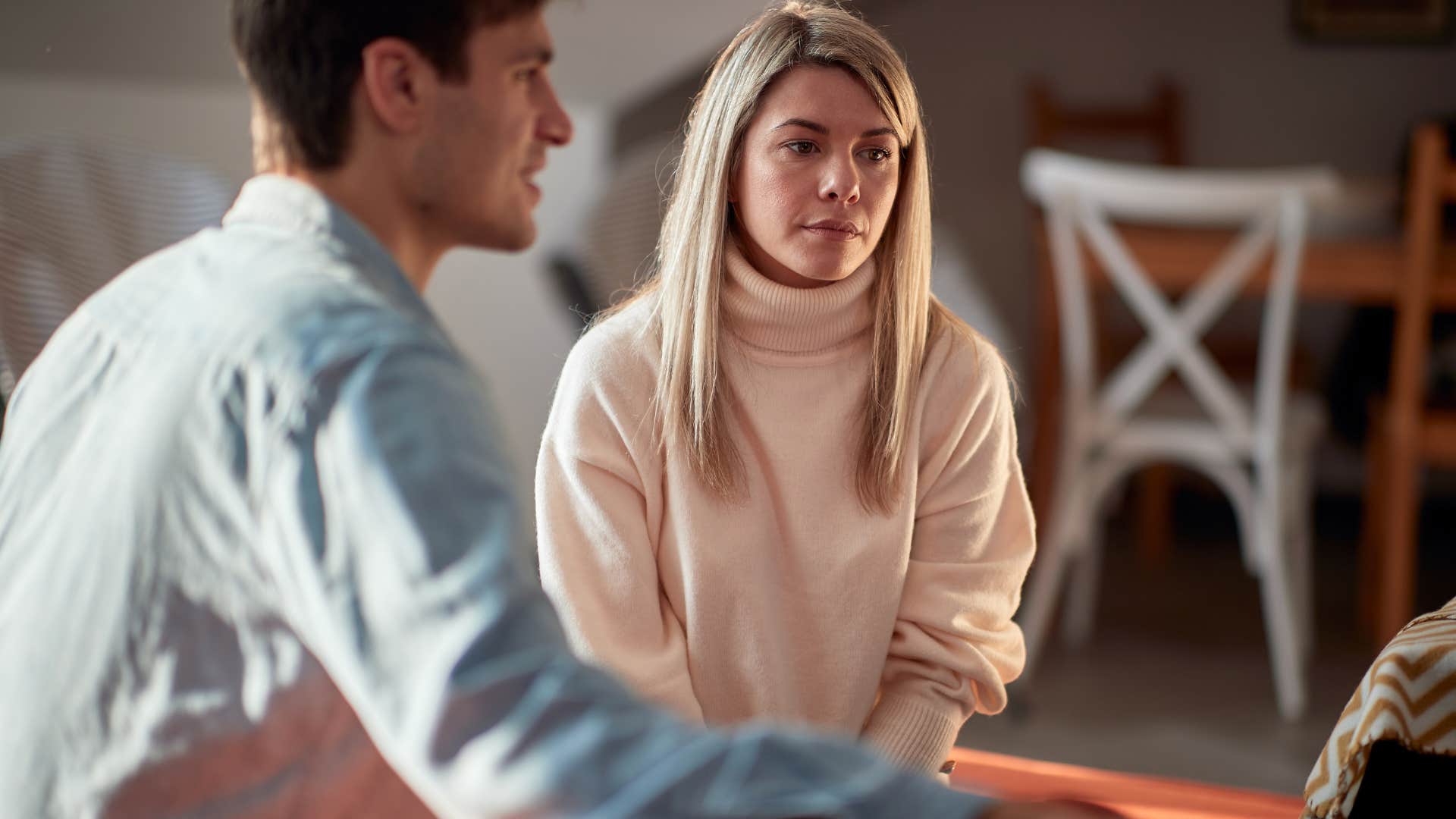 sad woman thinking about a future without her husband