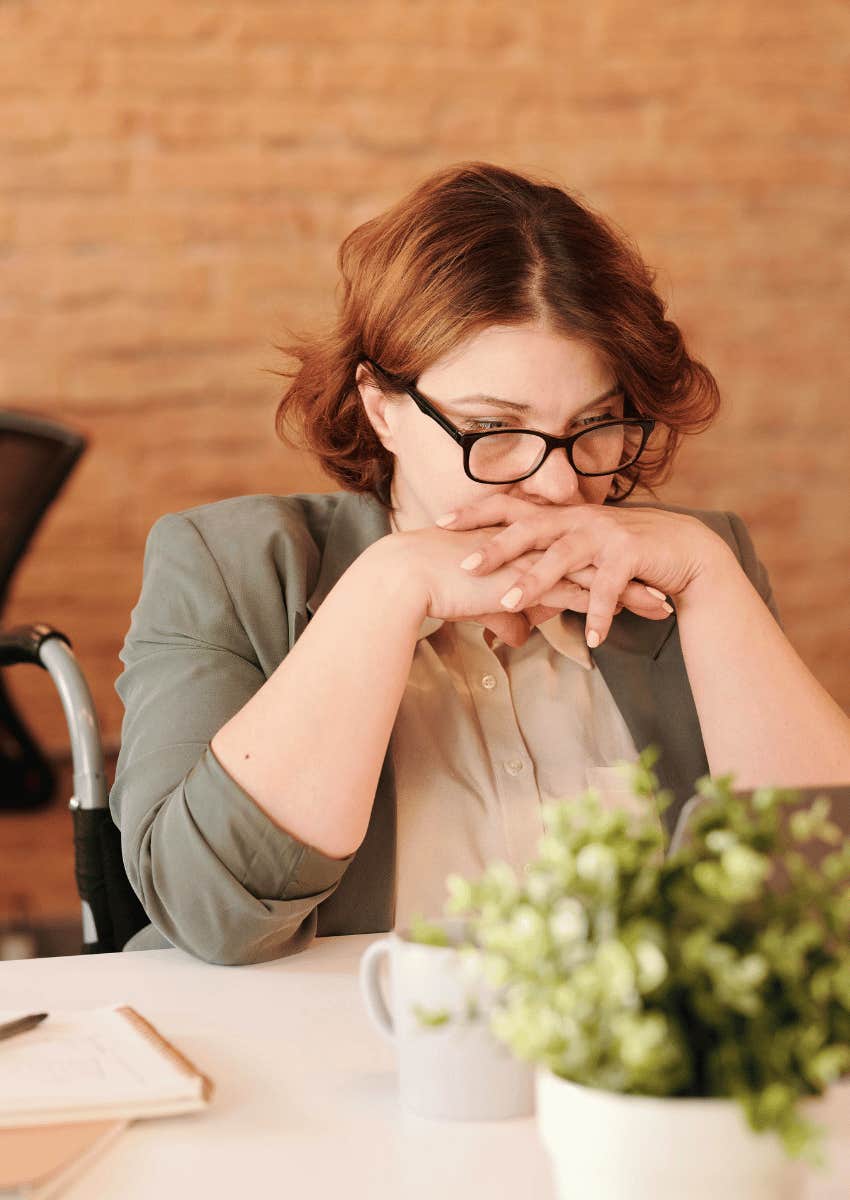 older professional woman making decisions and facing fears on her own