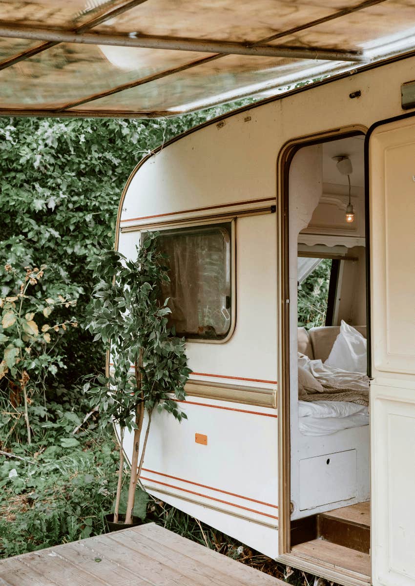 open RV trailer door