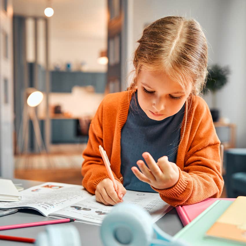 little girl who struggles with math passed down from parents research