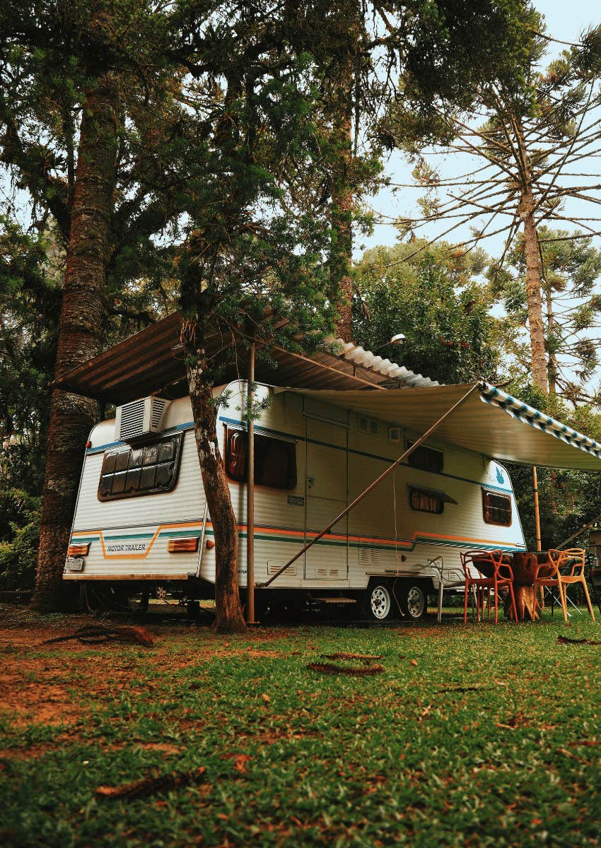 parked RV home in park