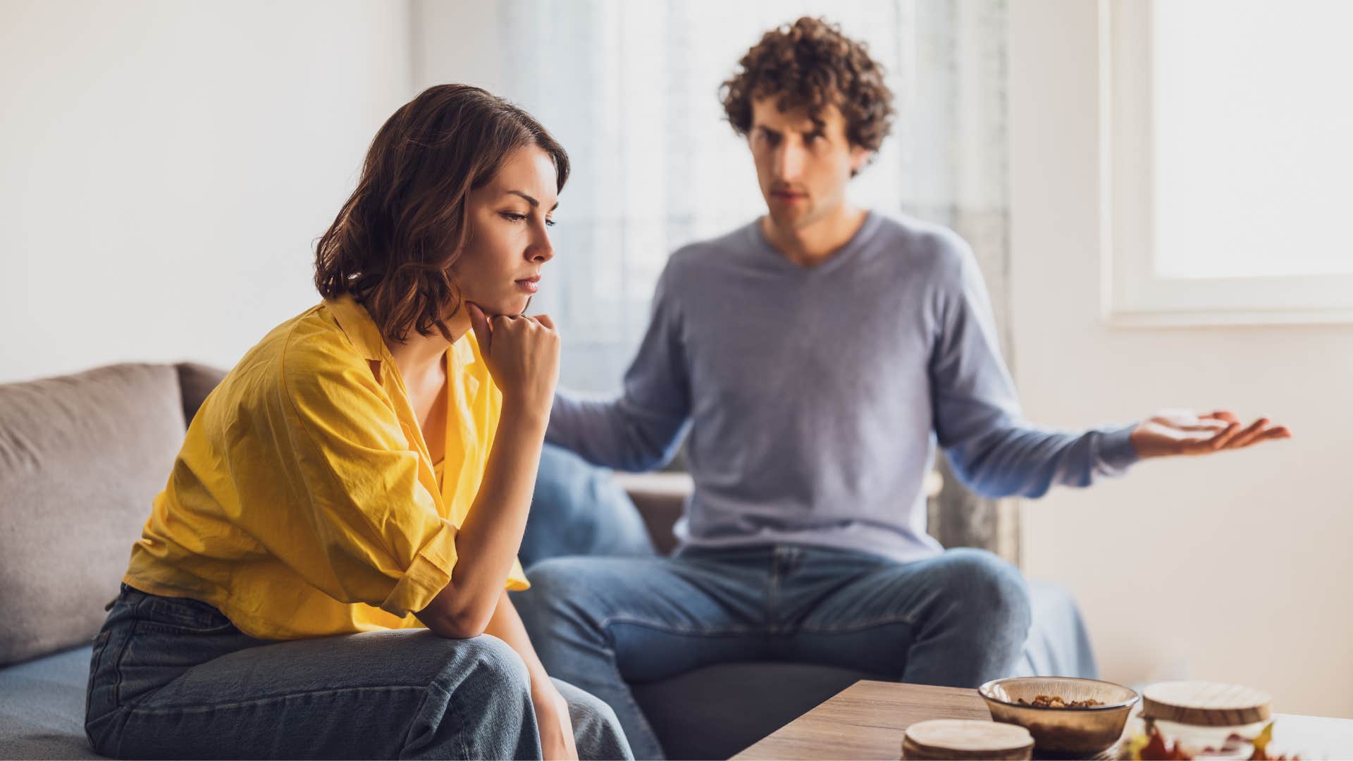man yelling at woman saying i already know that