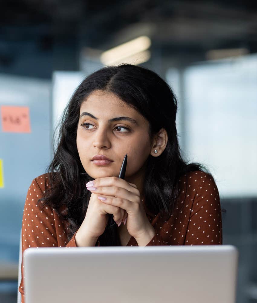 Serious person thinks deeply showing reflection is way to stay hopeful