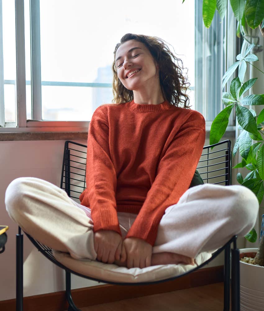 Joyful person changes themselves to attract someone different