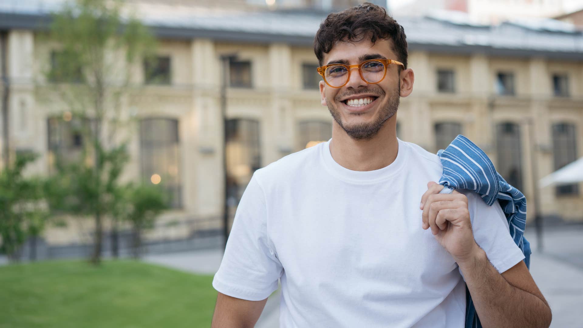man choosing independence over conformity smiling confidently