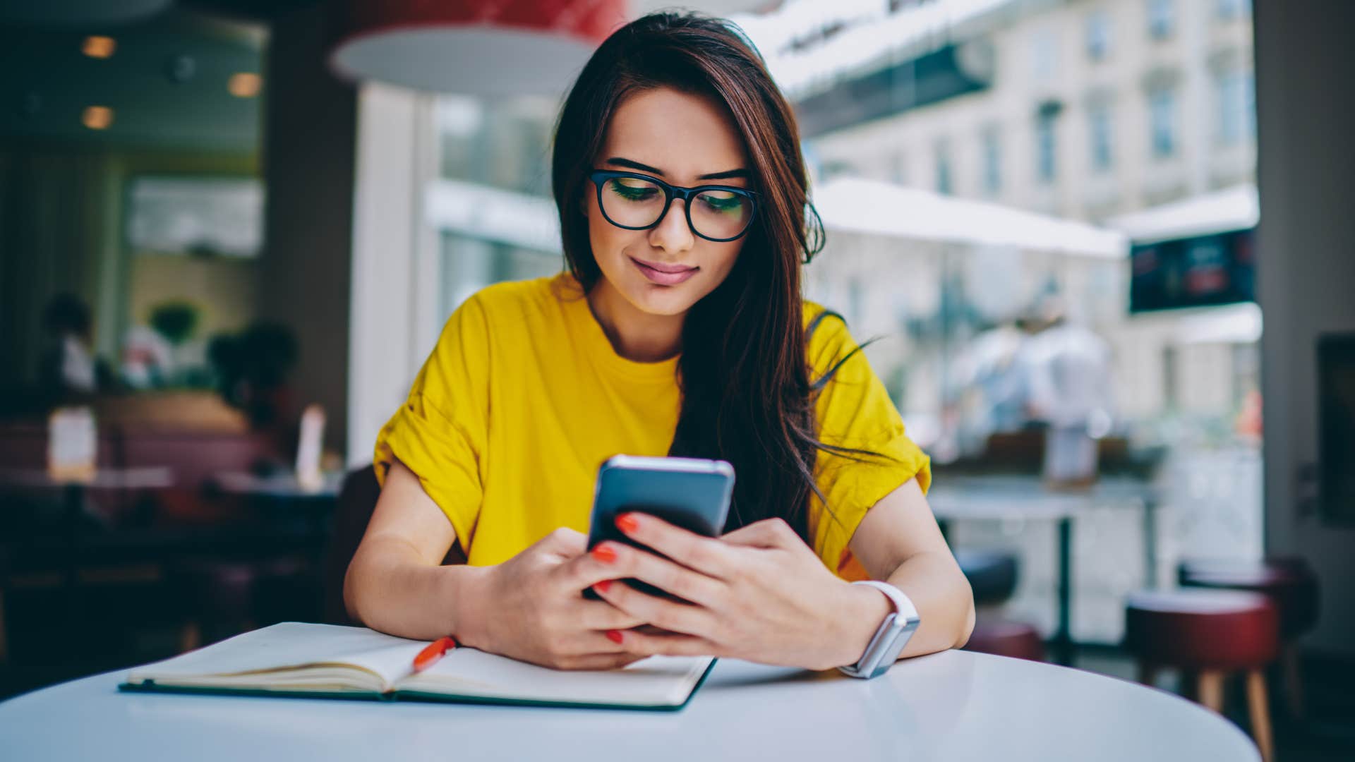 loner woman texting instead of calling