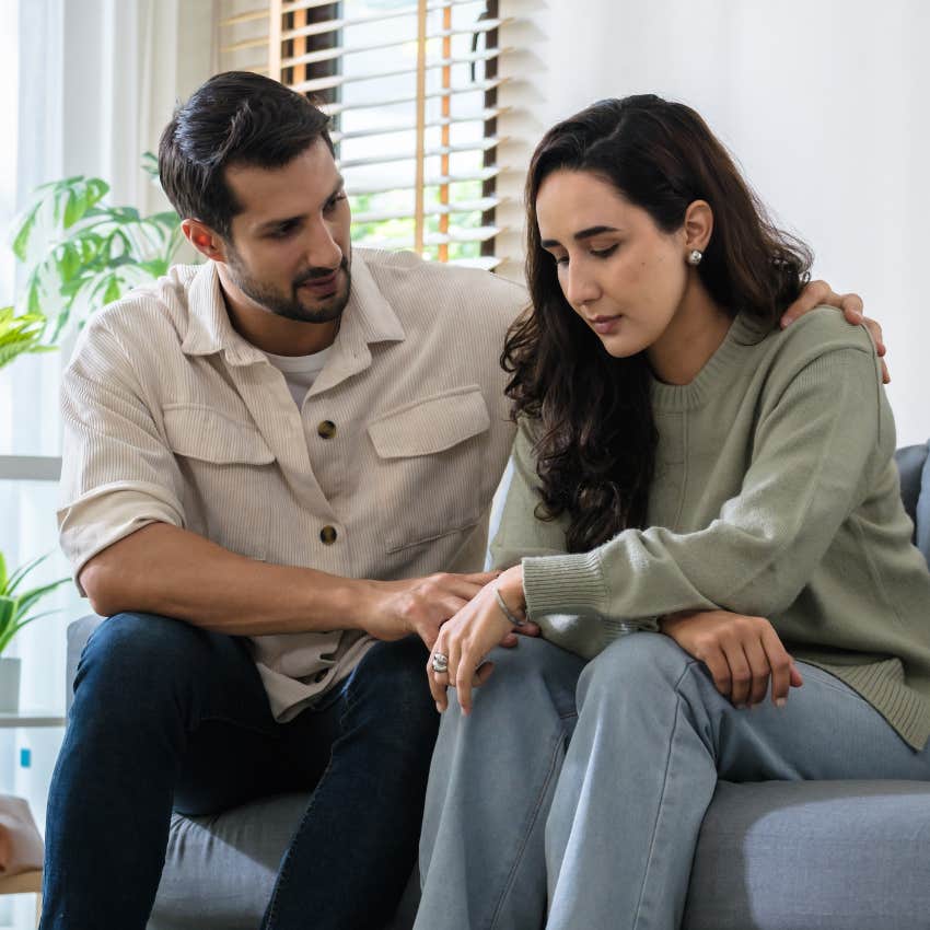 woman who can handle anything life throws at her showing dependency on partner at home