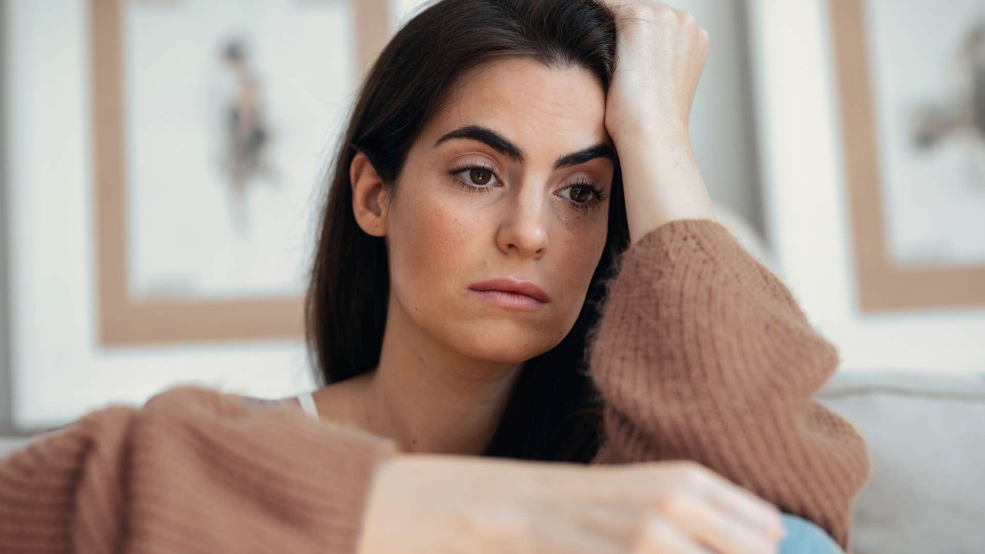 sad woman comparing herself to others