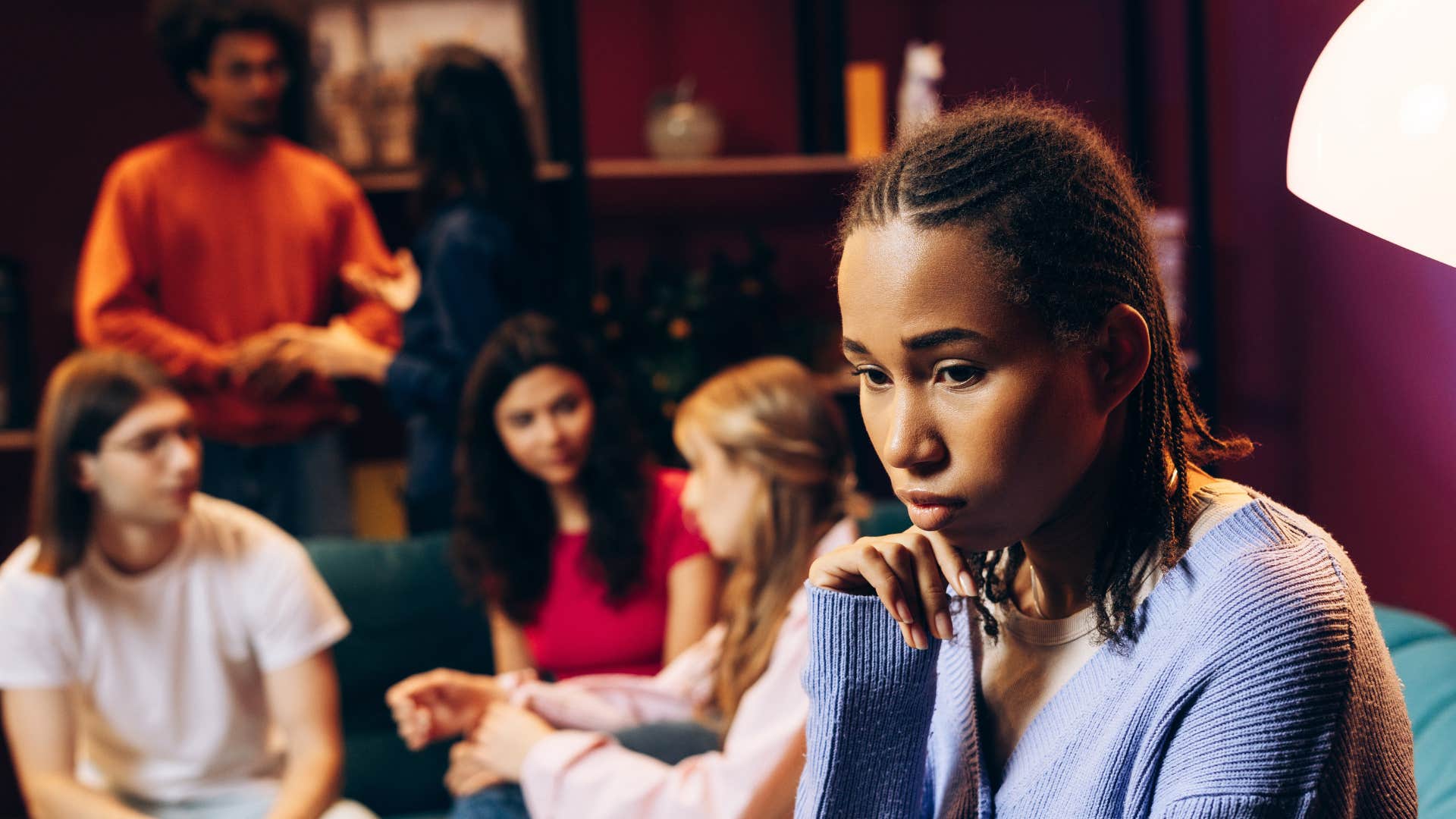 shy woman who doesn't appreciate social norms