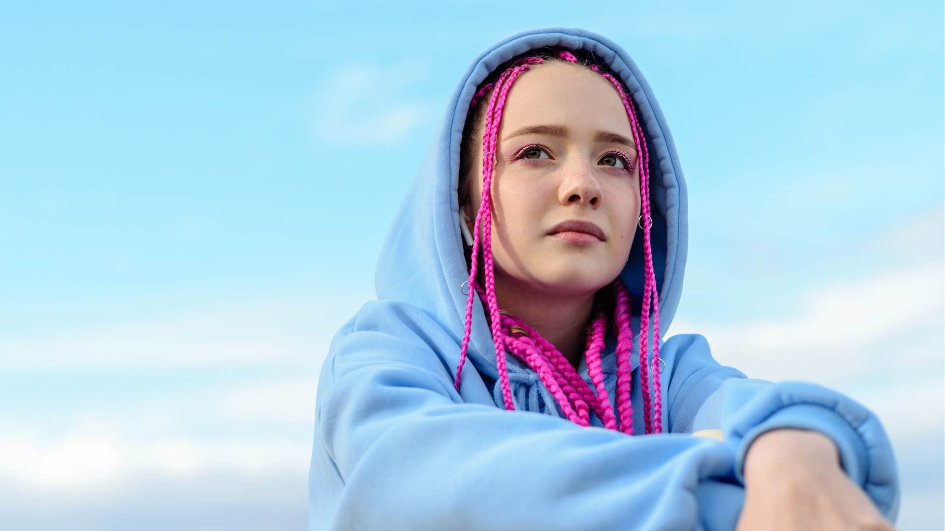 Young woman who lacks self respect and is very trendy