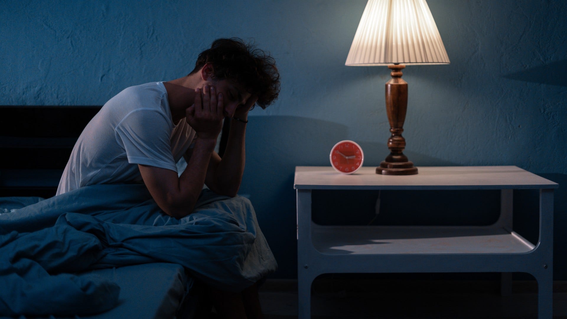 man who struggles to turn his brain off at night as he has strong future-oriented thinking