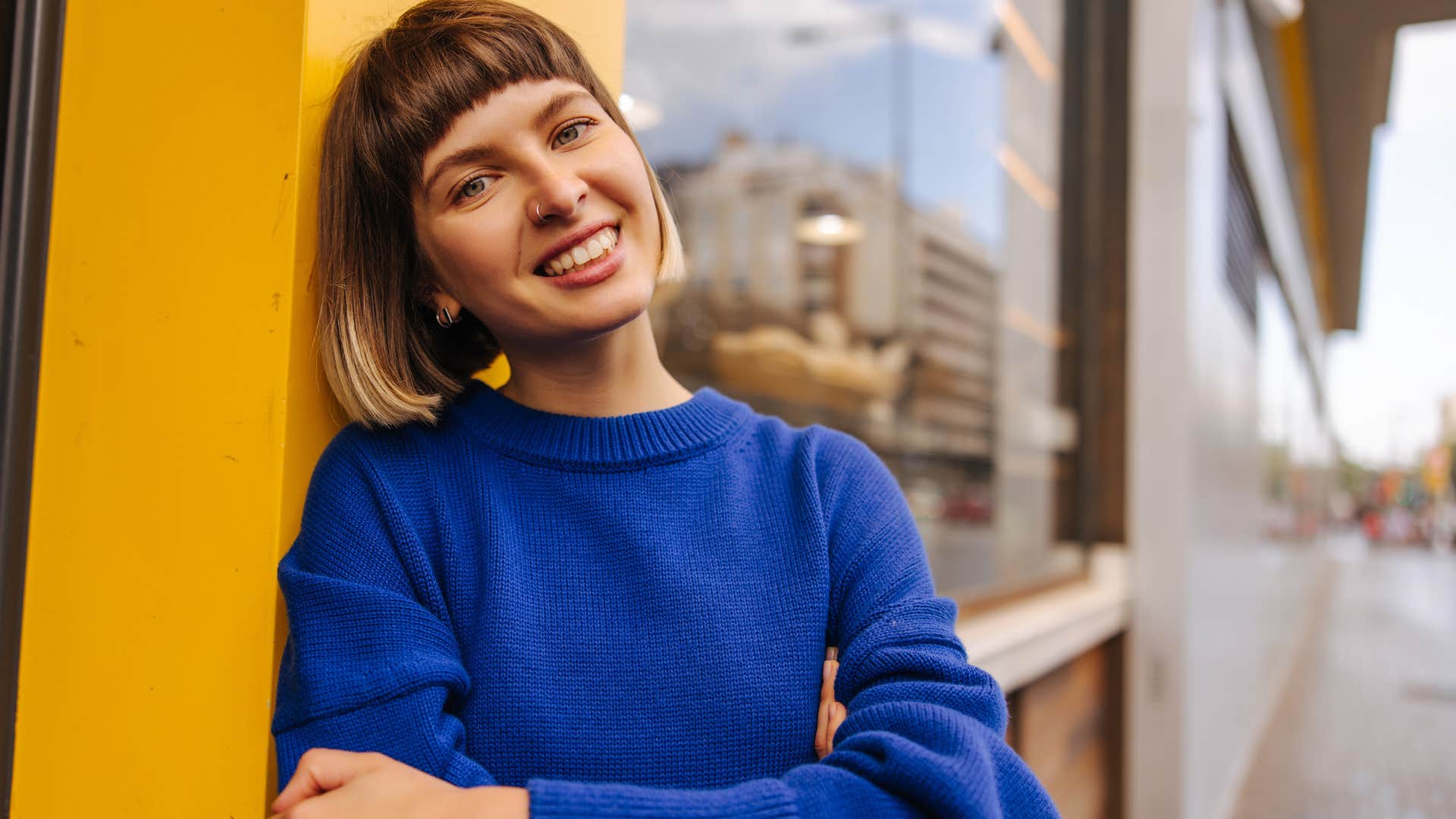 woman who doesn't need external validation looking confident