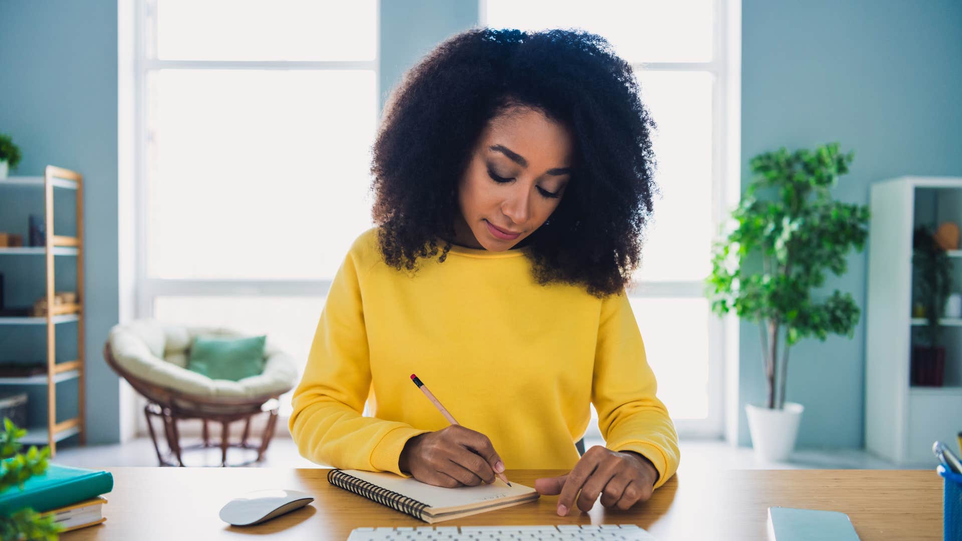 task-oriented woman working hard