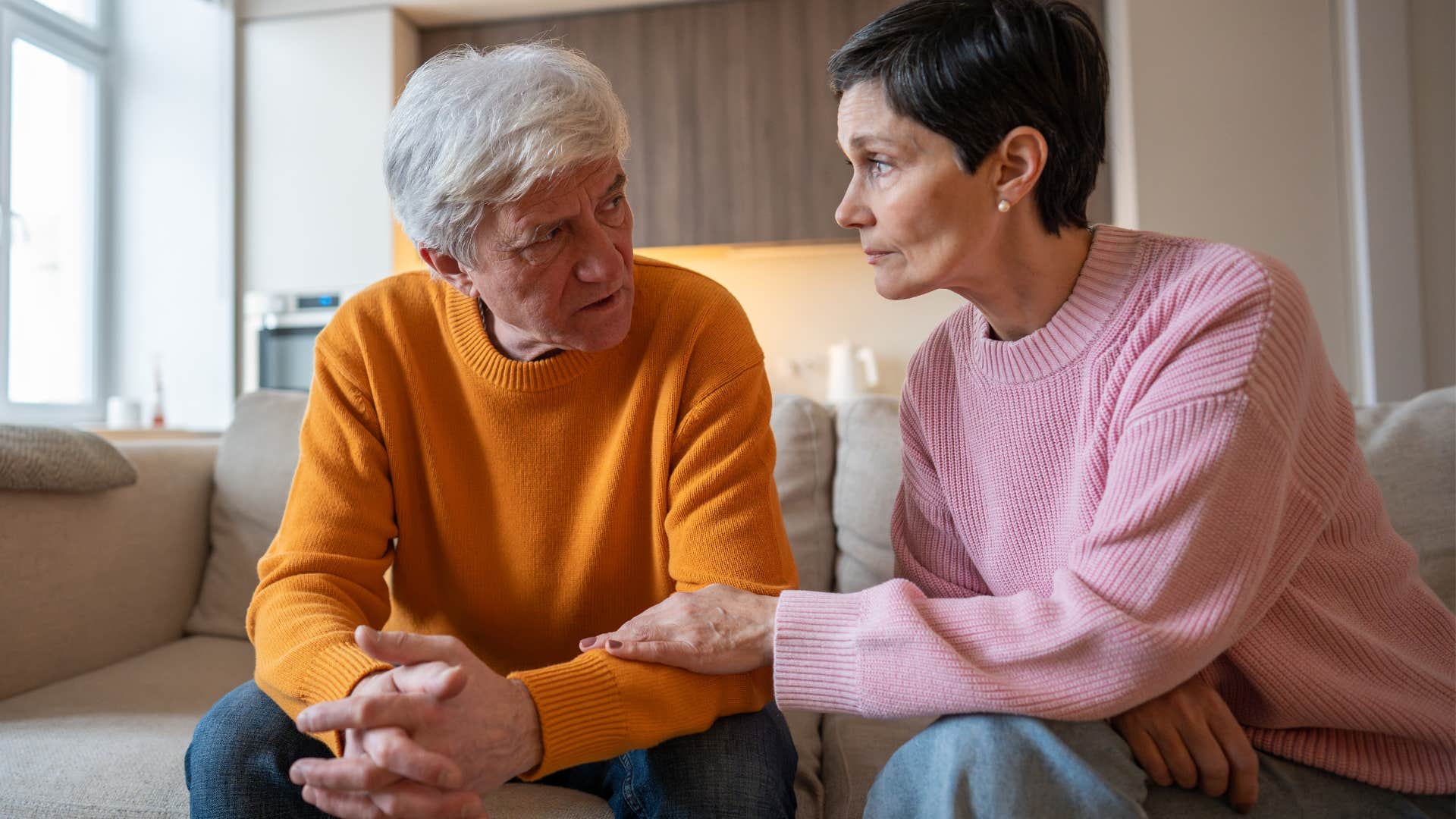 couple being vulnerable with each other in conversation