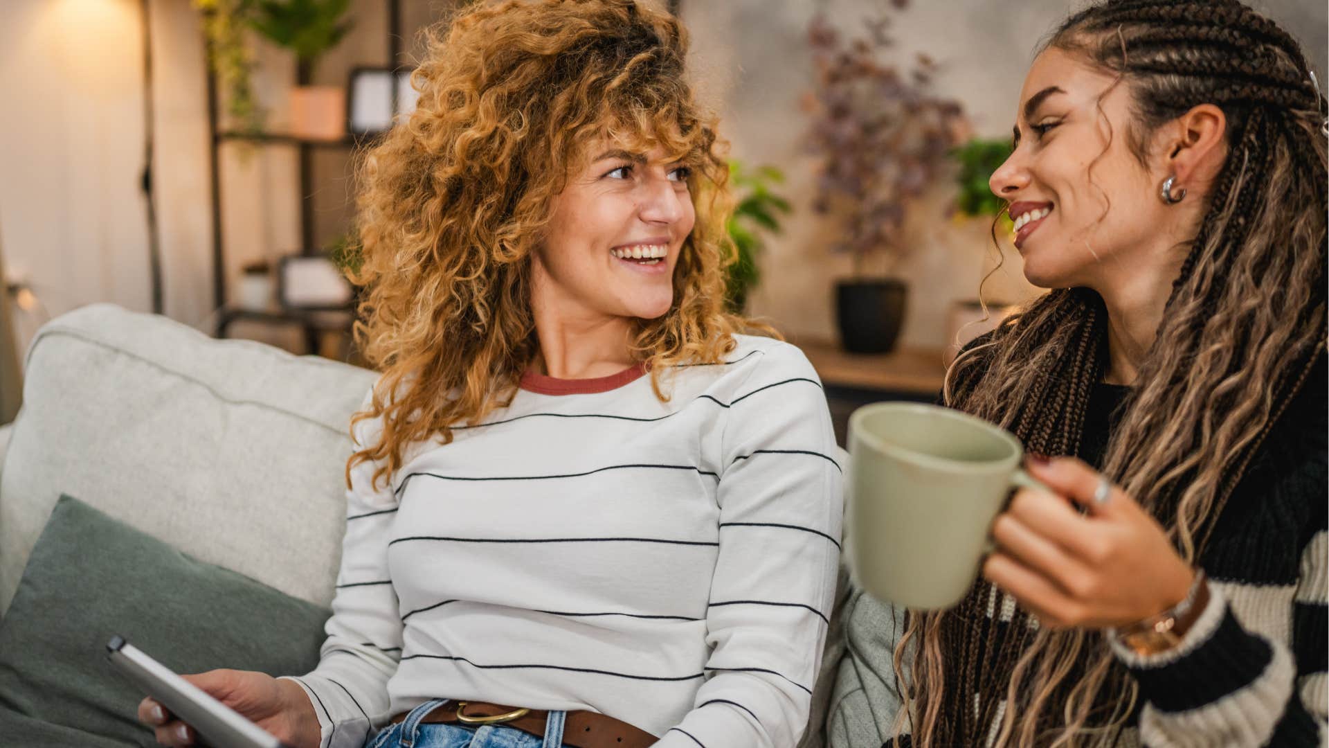 woman who overlooks status to find meaning talking to a friend