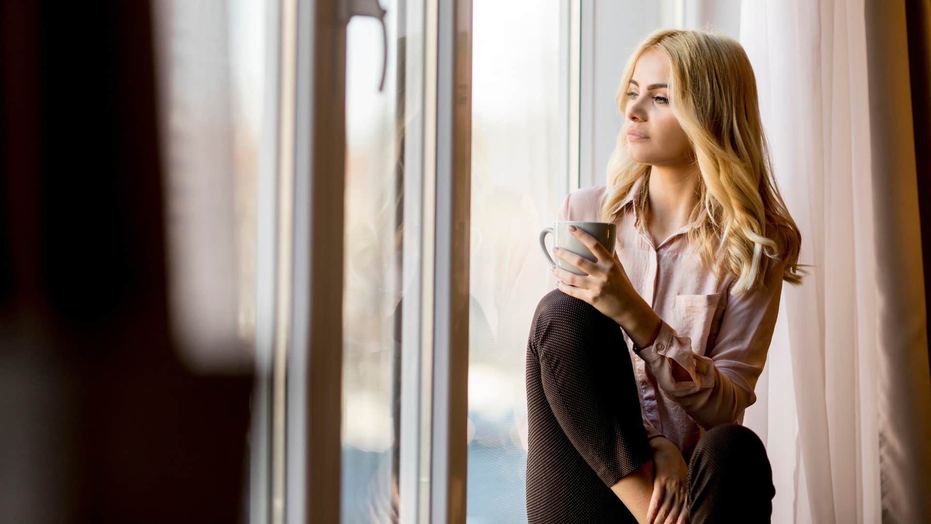 woman who can't talk to anyone until she's had coffee because she can be irritable