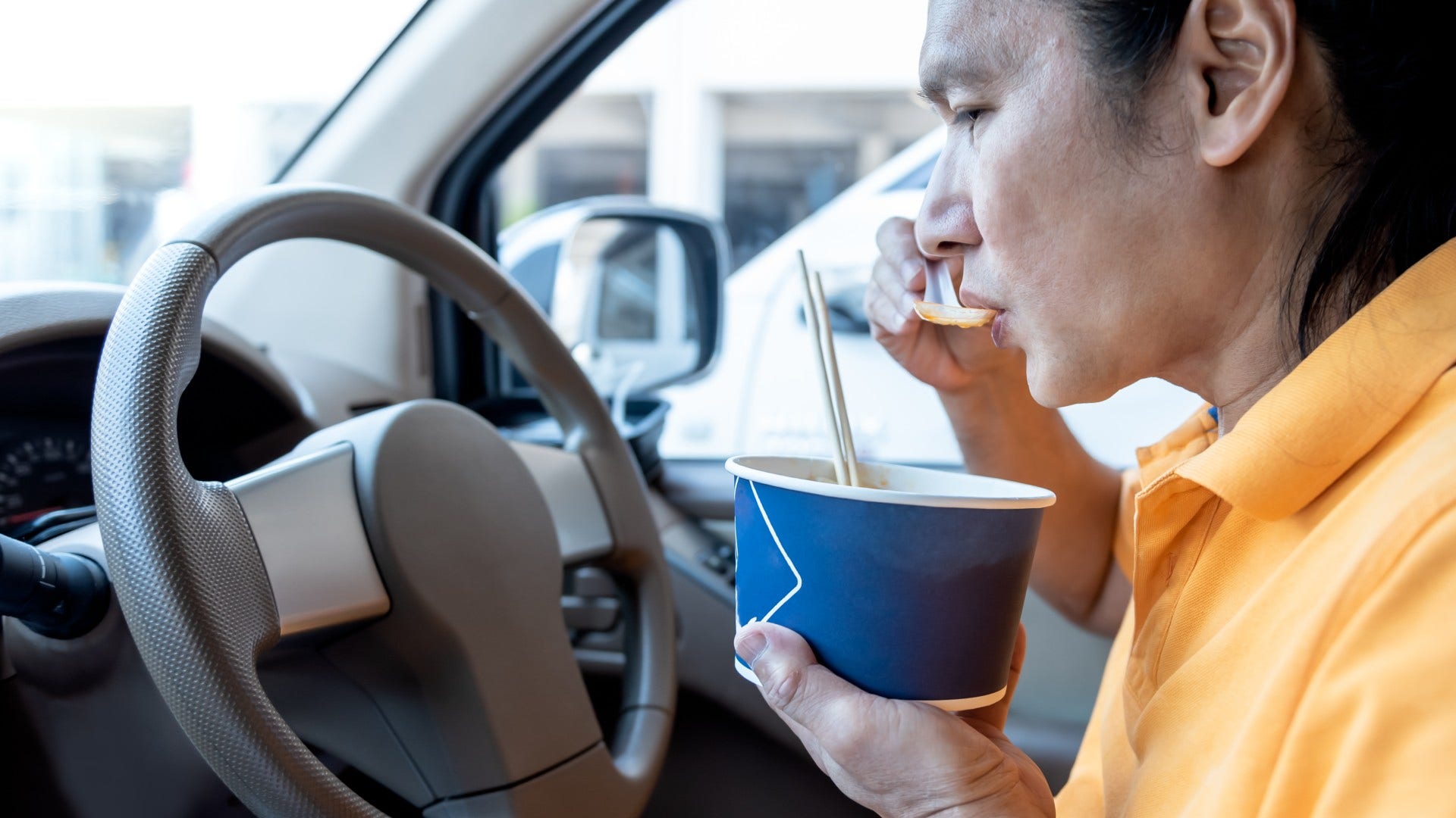 man who eats almost every meal in his car and doesn't romanticize routine