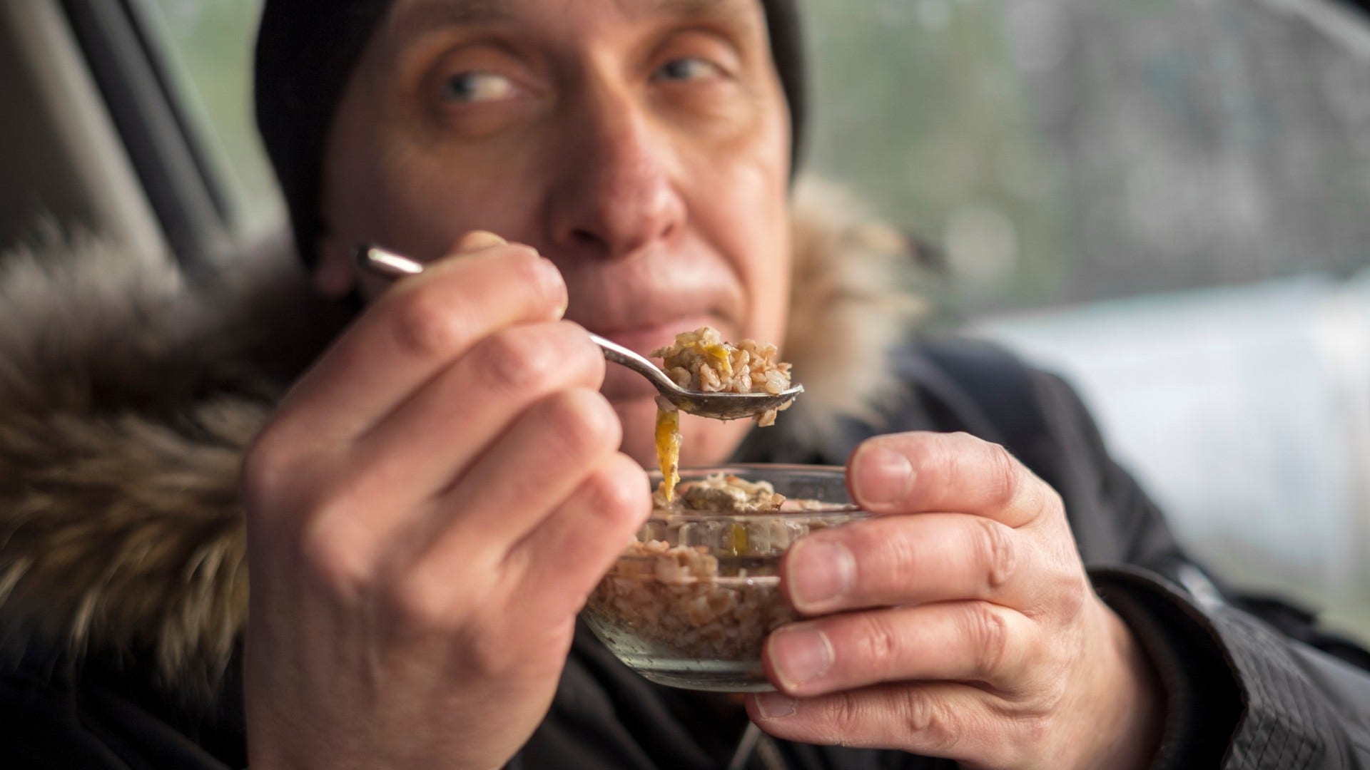 man who eats almost every meal in his car and prioritizes momentum