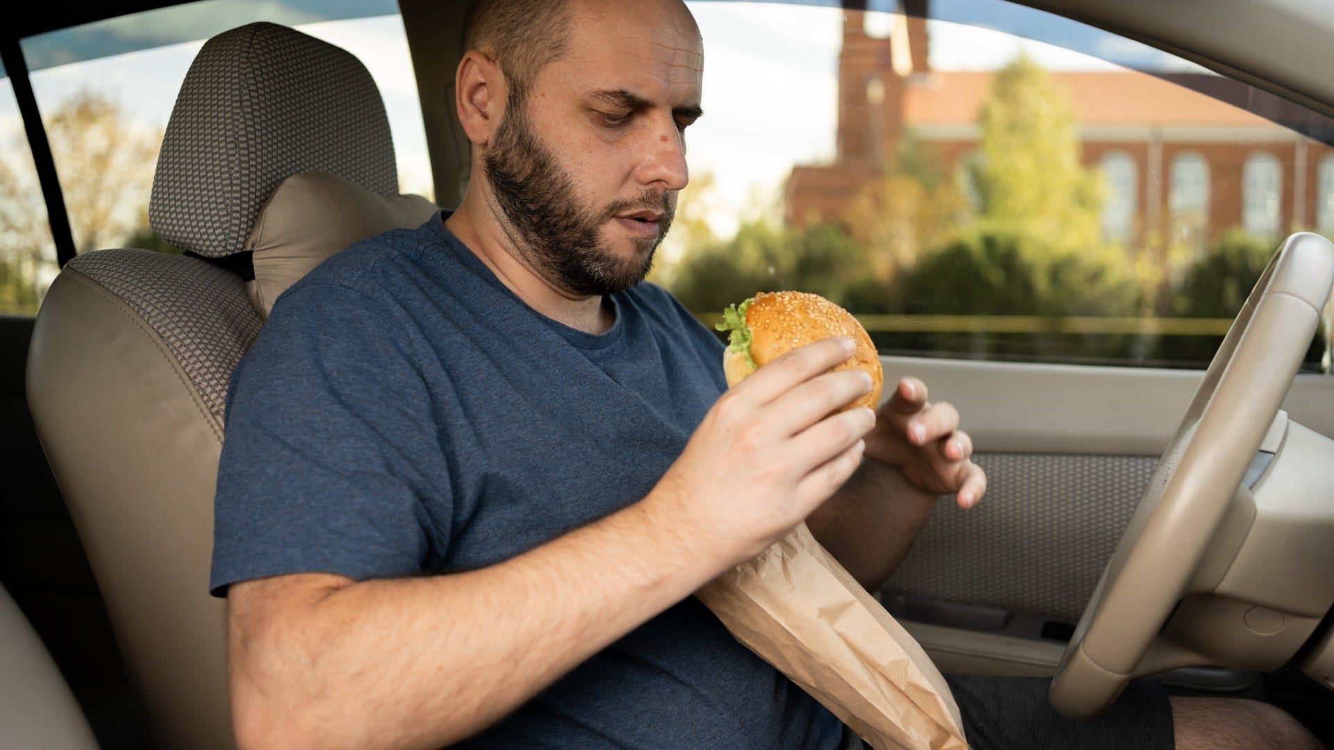 man who eats almost every meal in his car and values time efficiency