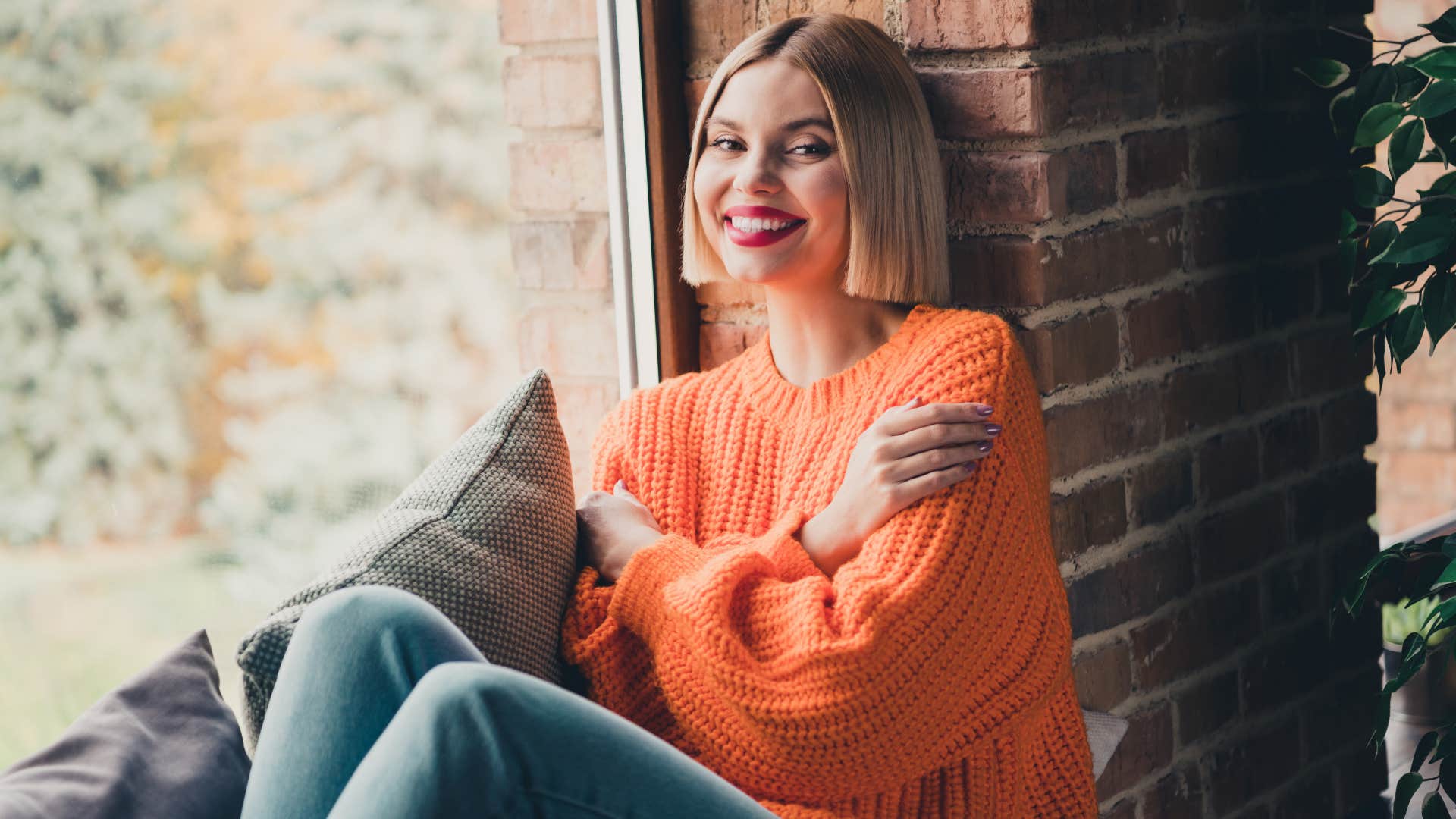 Relaxed person does nothing showing more self awareness