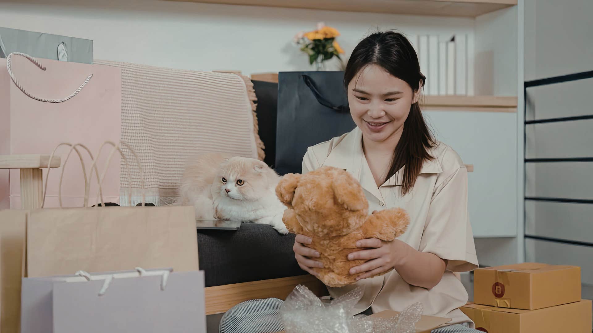 woman who gets emotionally attached to objects practicing anthropomorphism