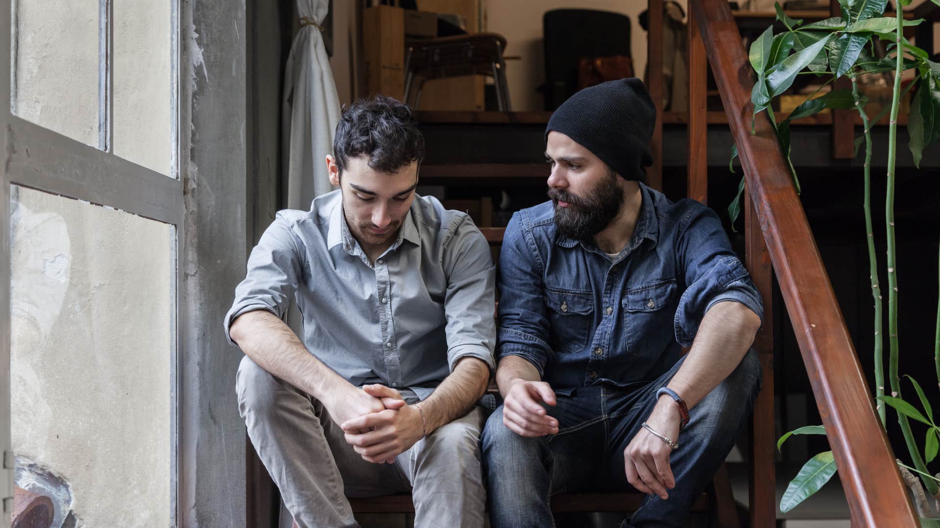 two friends talking one telling the other i'm the only person being honest with you