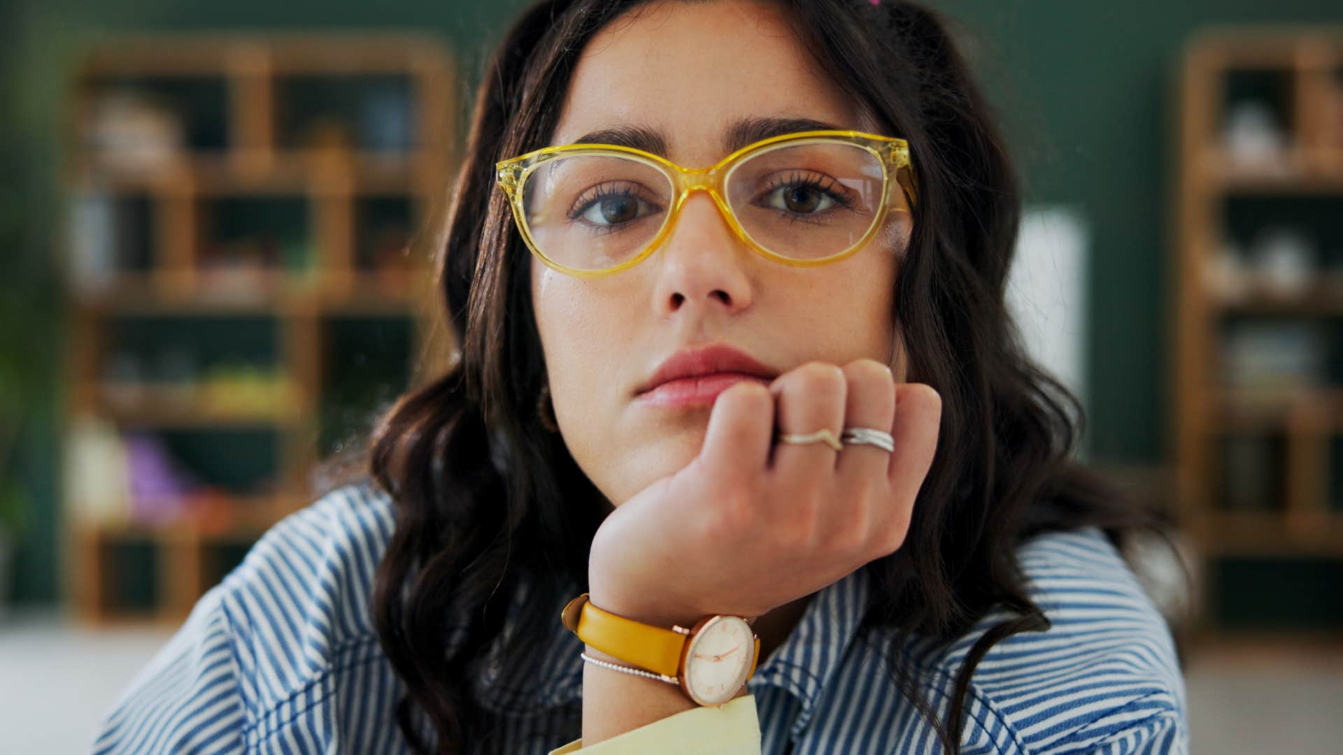 woman who's selective with her energy sitting at home