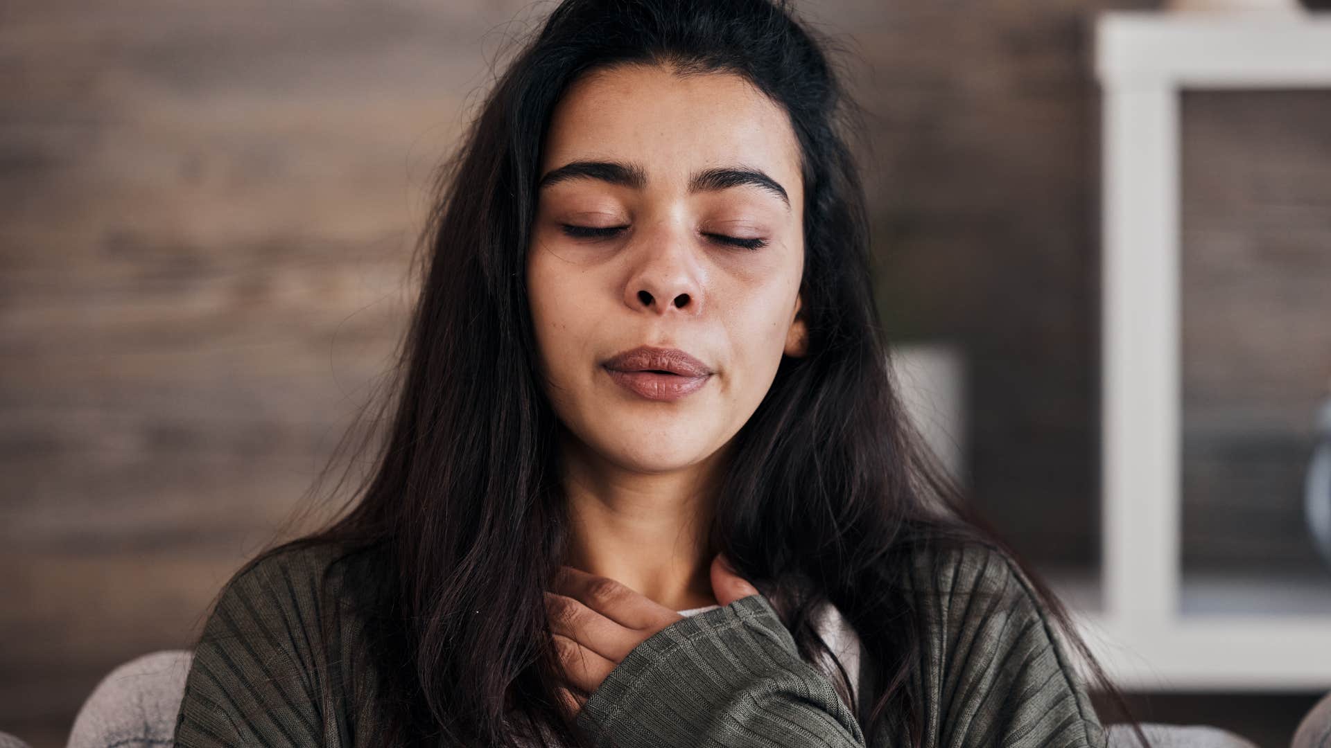 stressed woman who needs time to prepare herself for social interaction