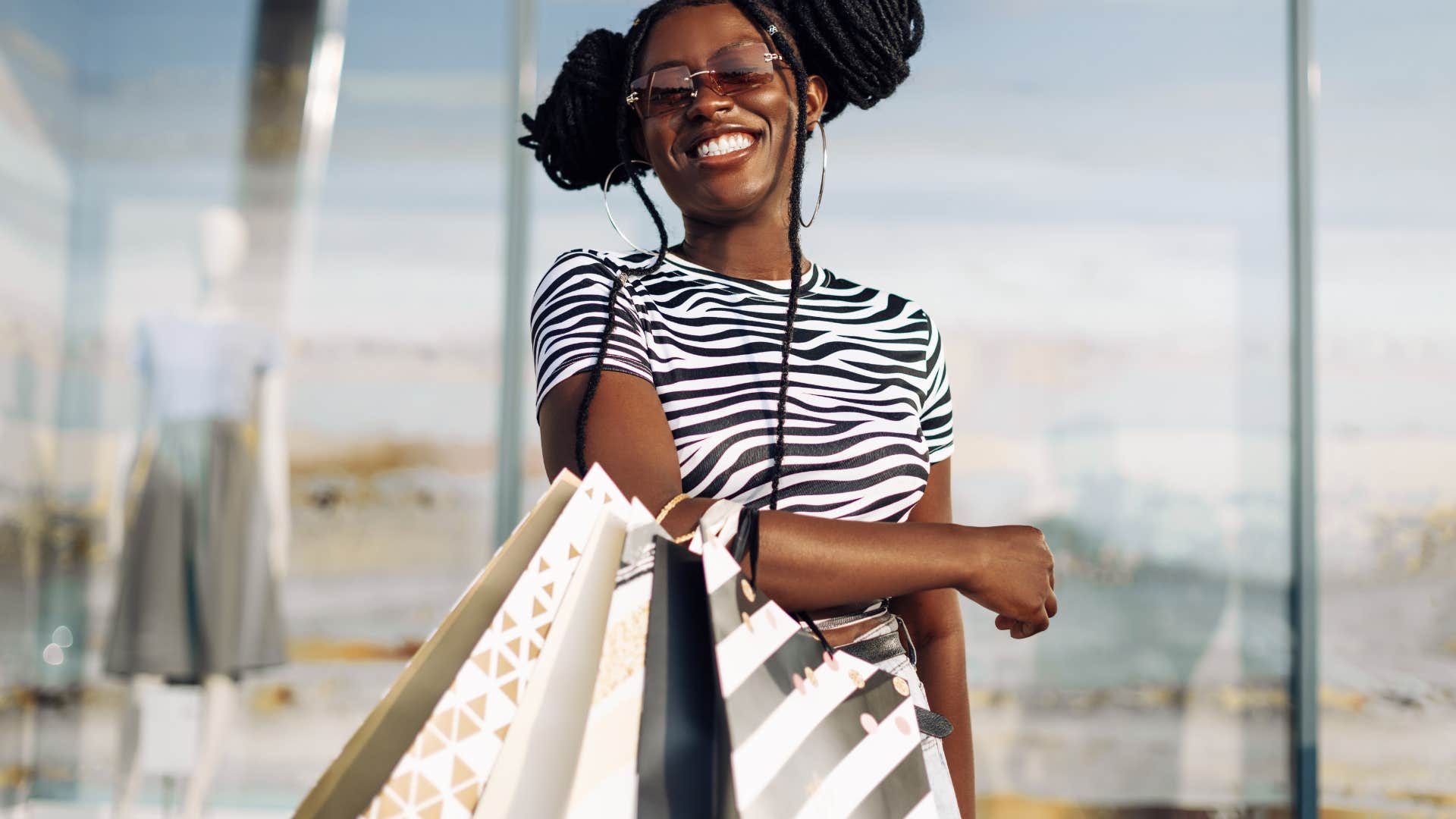 woman who spends tons of money on little things because she is easily overwhelmed