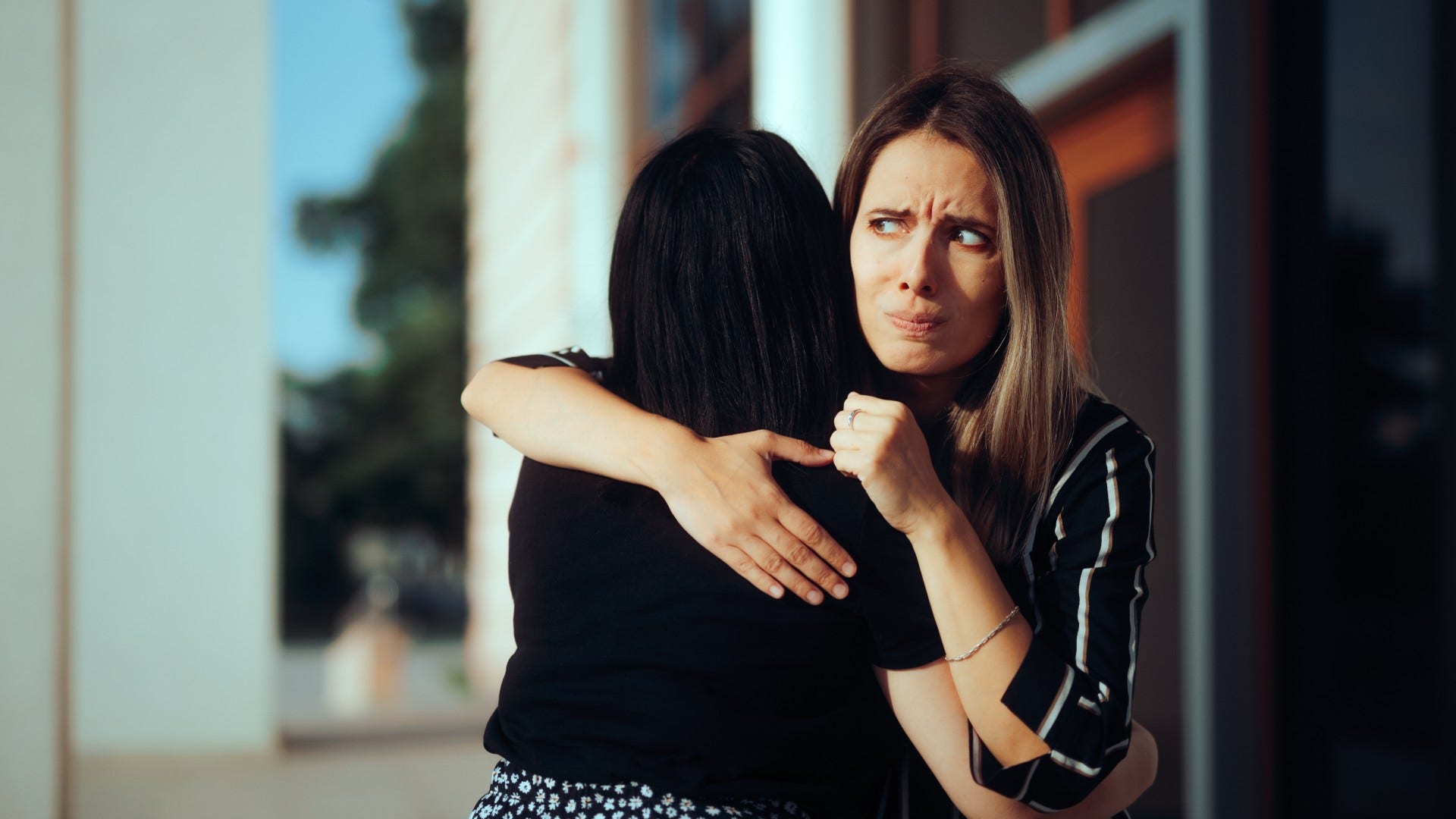 woman who is waiting for something to go wrong saying im so happy for you