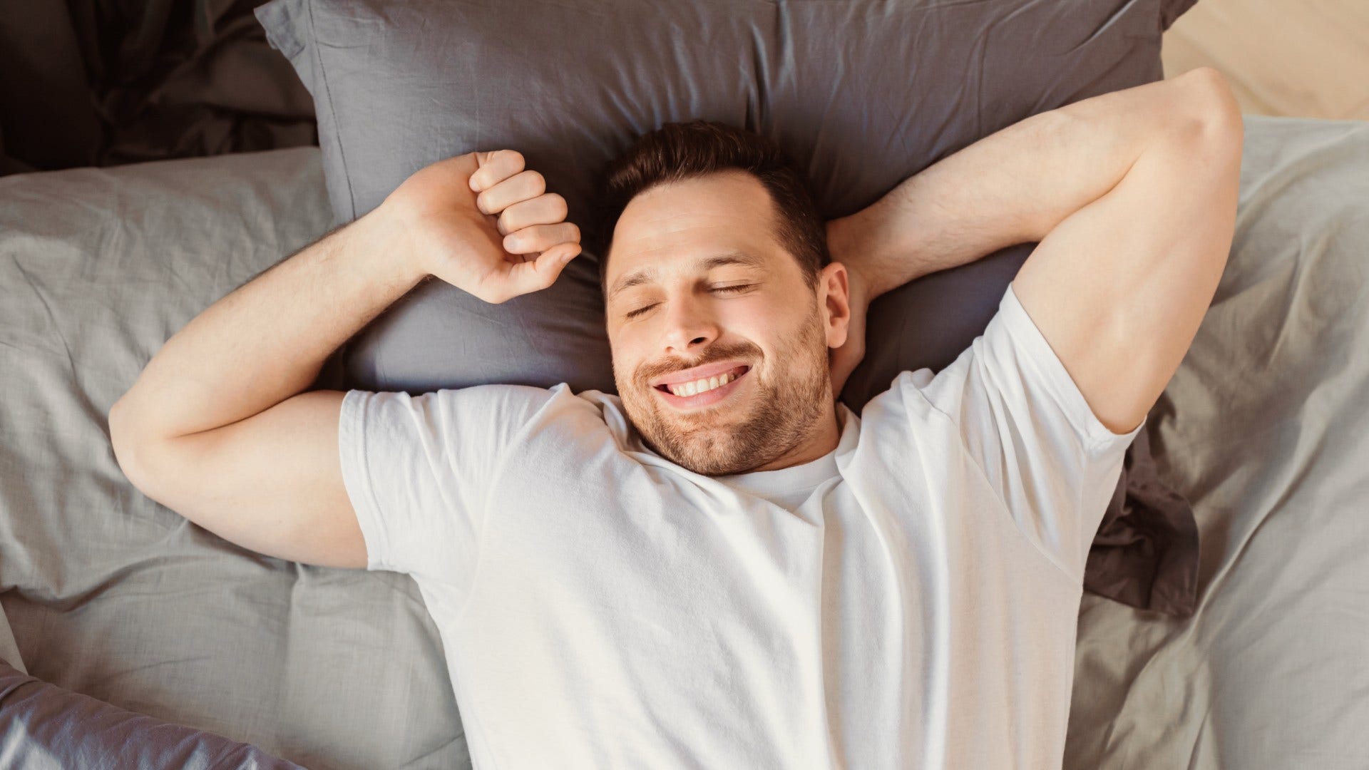 man who wakes up before alarm goes off and doesn't like being rushed