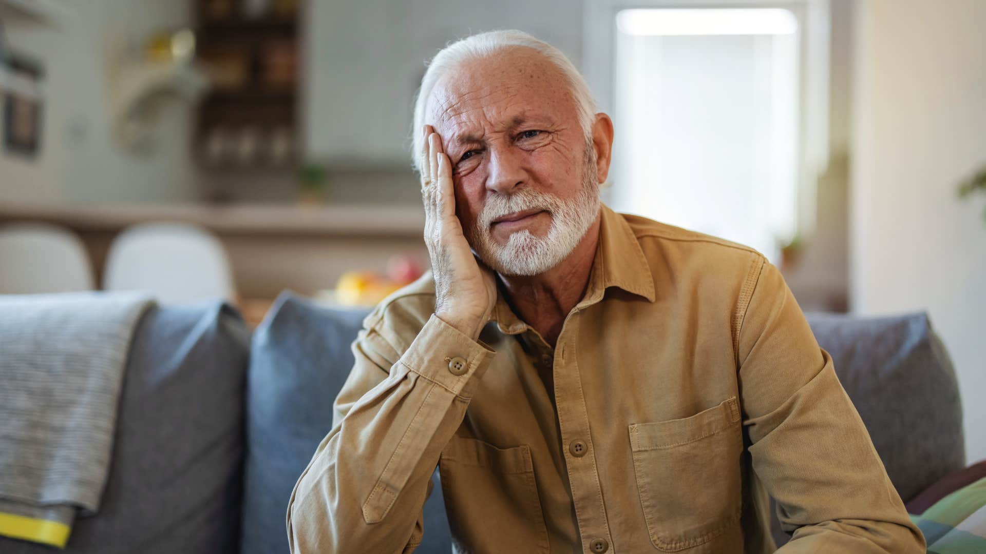emotional man feeling things in his body