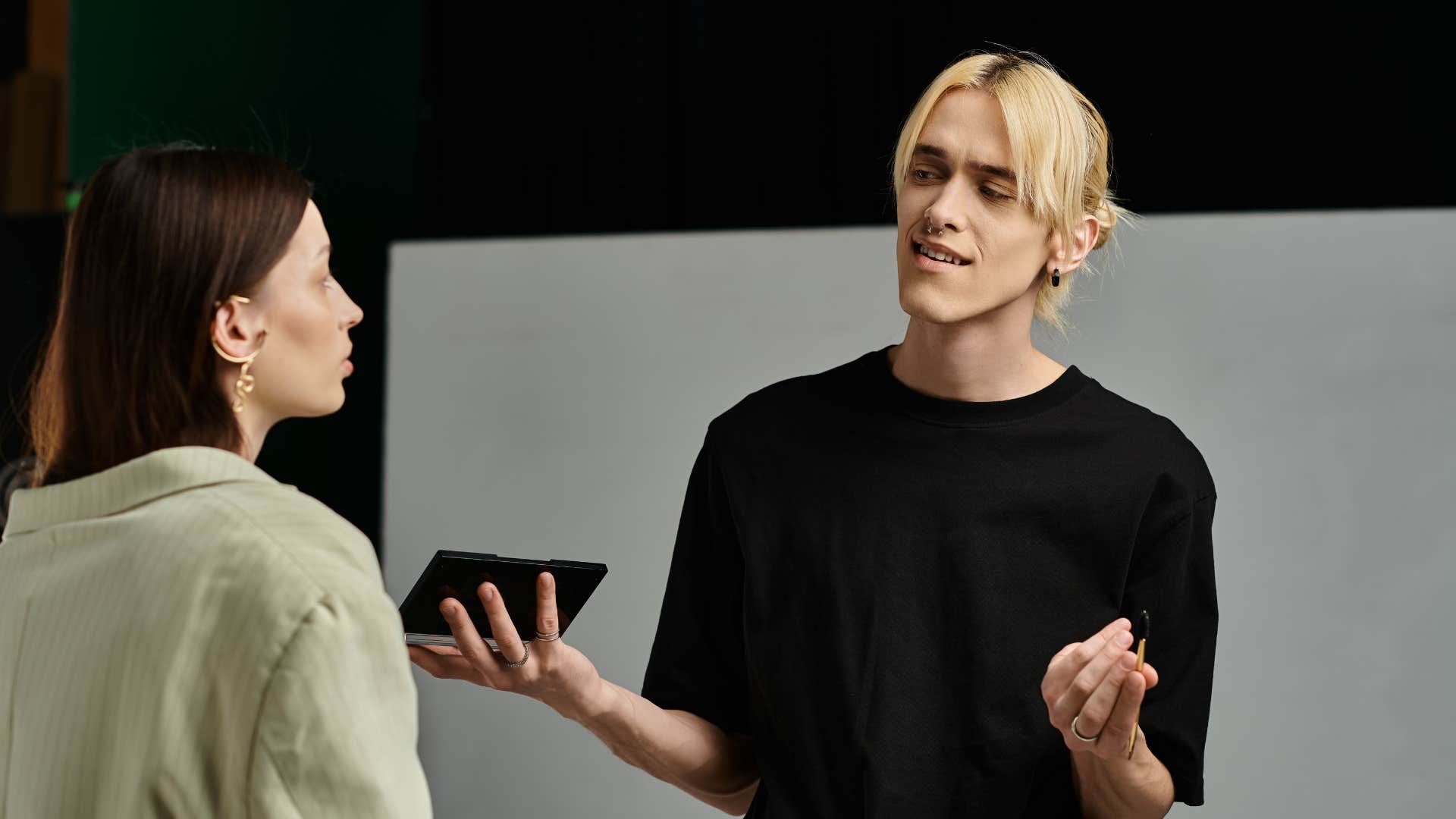 man being honest with friend in conversation