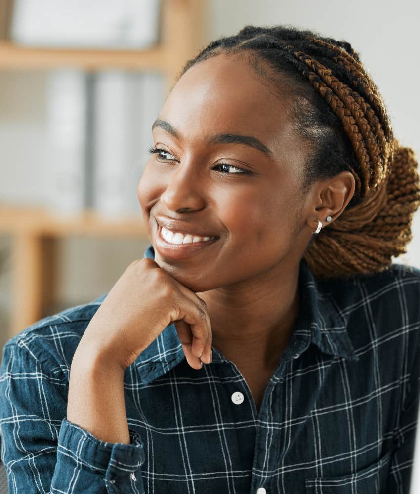 HAppy person rest head on head showing befriend inner critic for big dream