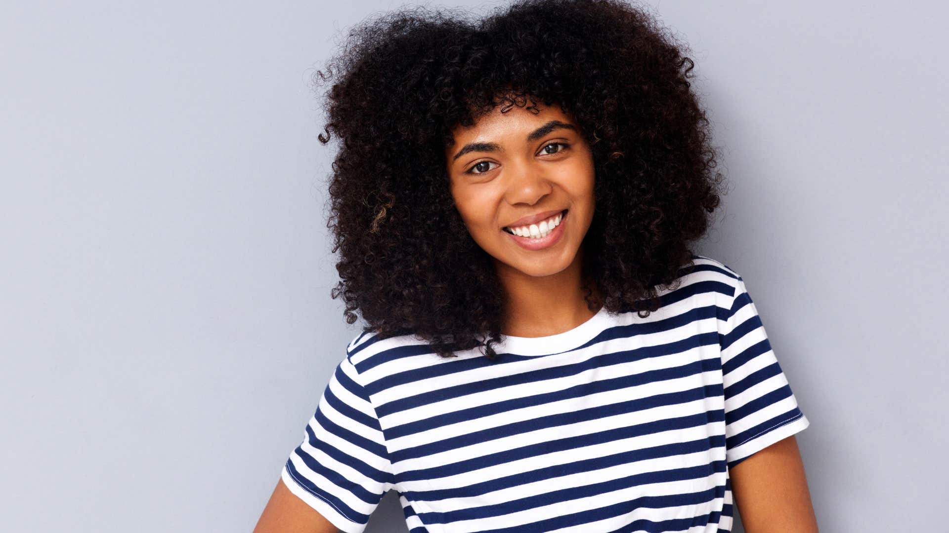 outgoing woman with brown eyes