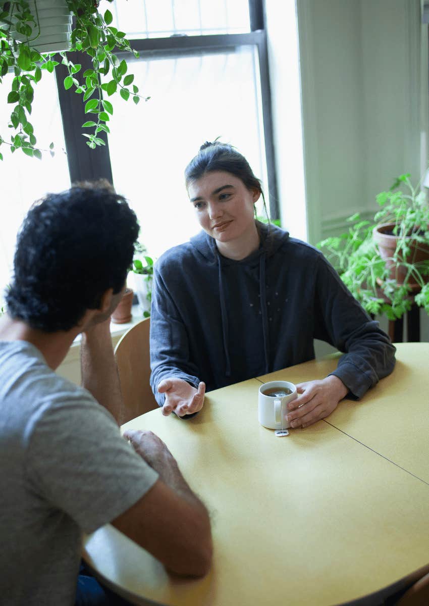 couple on first date with a strong moral compass not giving too much too soon