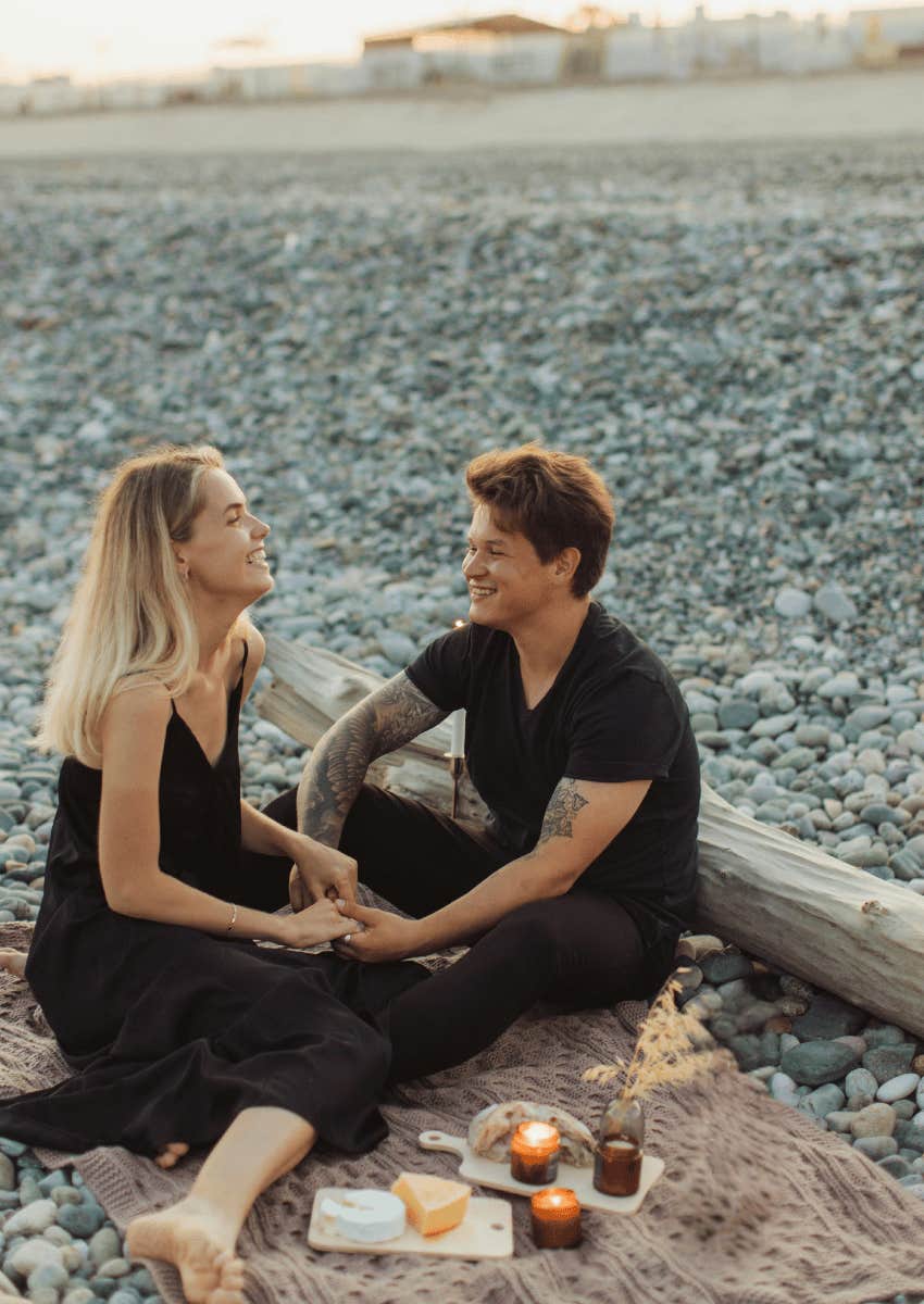 couple on first date with a strong moral compass not having any one-sided conversations