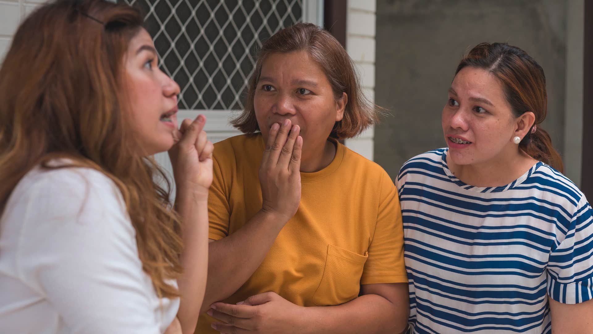 southern woman gossiping saying she's real comfortable in places where she's not welcome