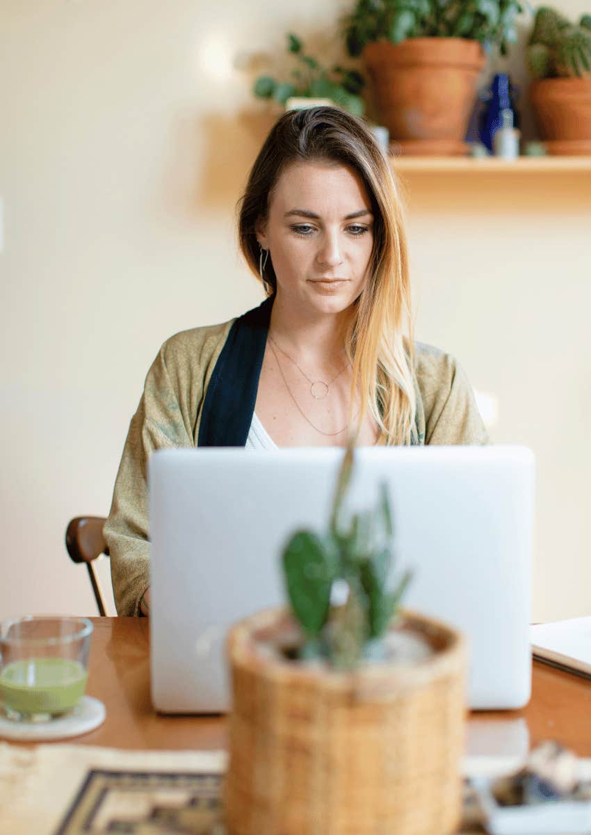 professional woman remaining calm