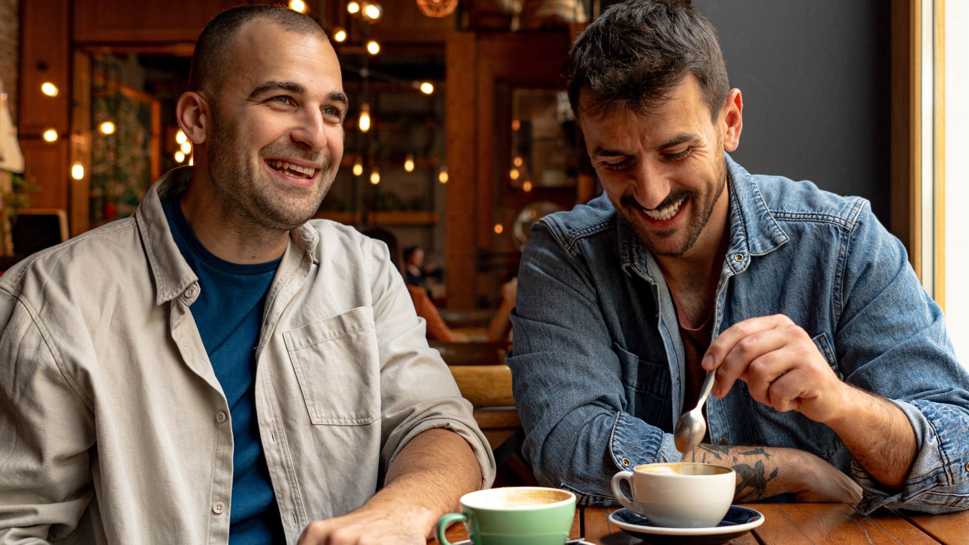 Man who checks in on you often sitting with a friend.