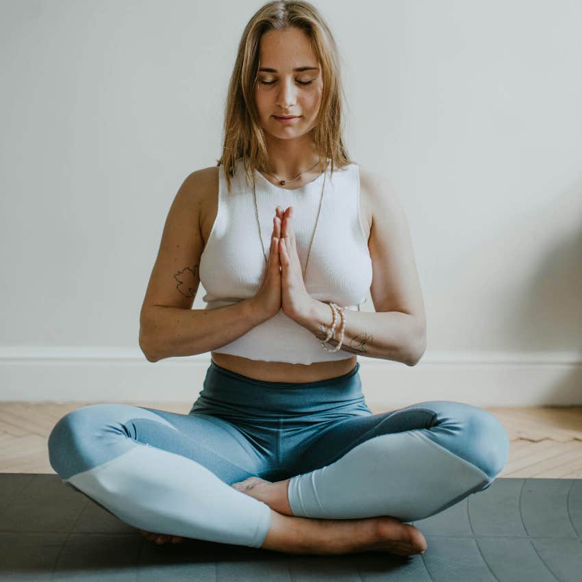 healthy woman mid 30s taking care of her health