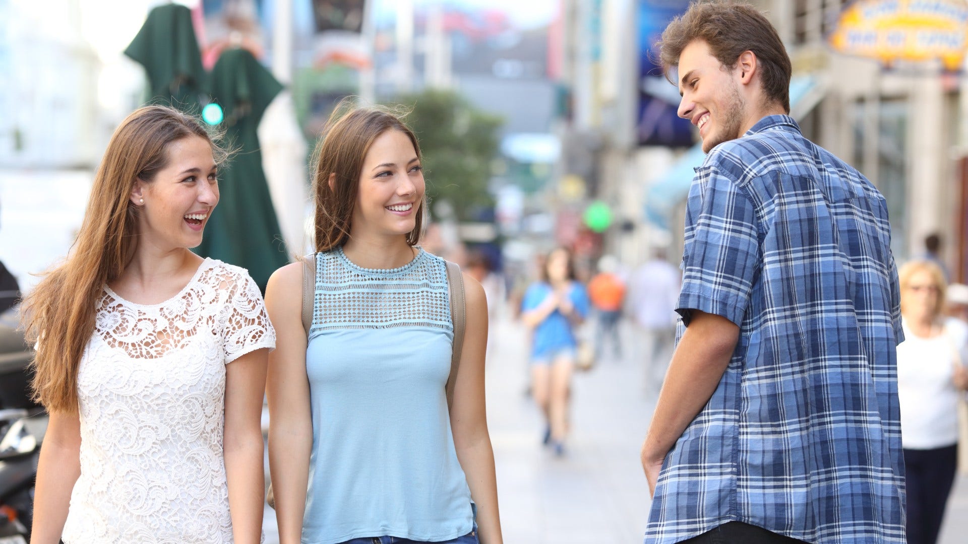 man who is not a great option flirting with other women
