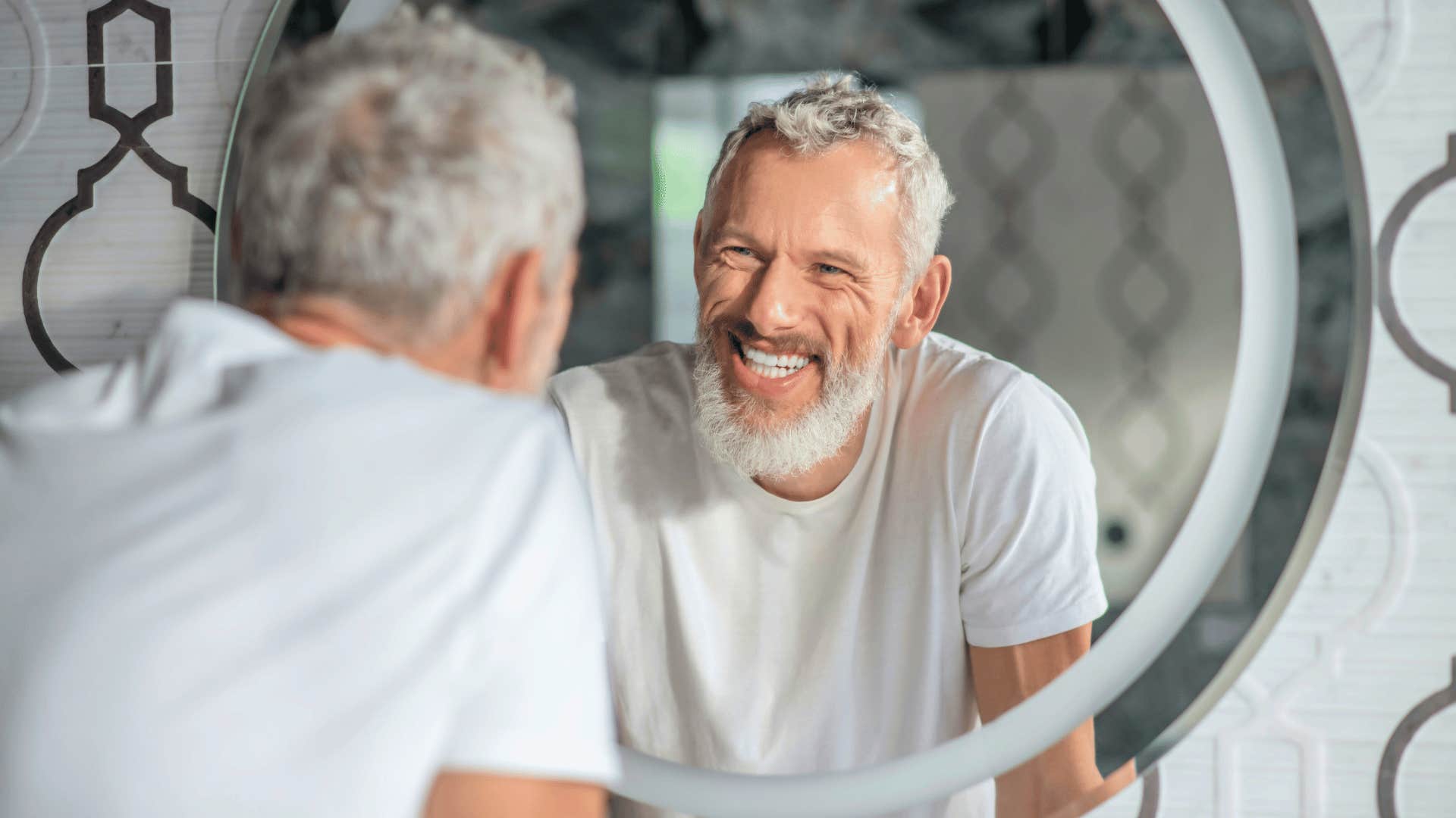 smile in the mirror before 10 AM to stay healthy long-term