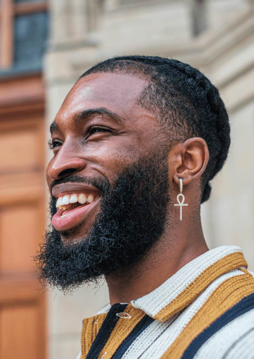 smiling man making peace with what can't change