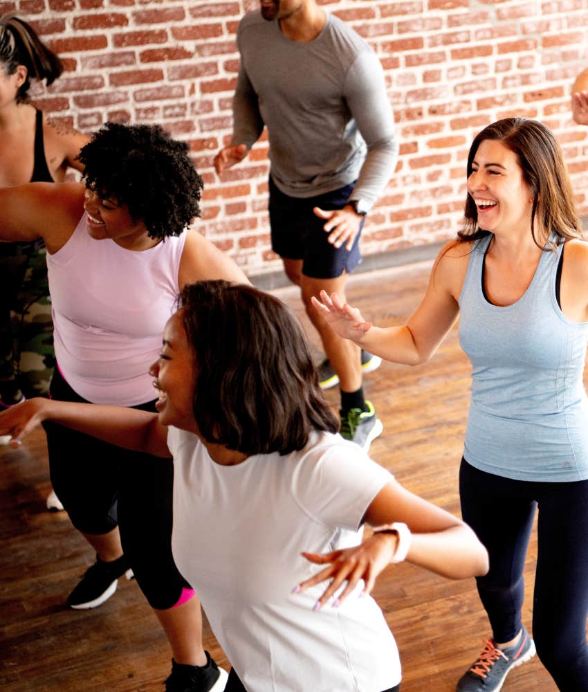 HAppy groups exercises showing way to come back from burnout